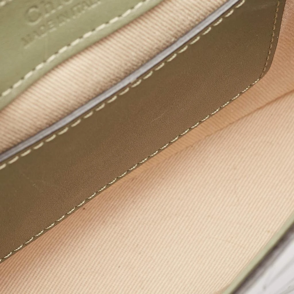 Chloé Chloé Two Tone Green Croc Embossed Leather Mini C Top Handle Bag 8