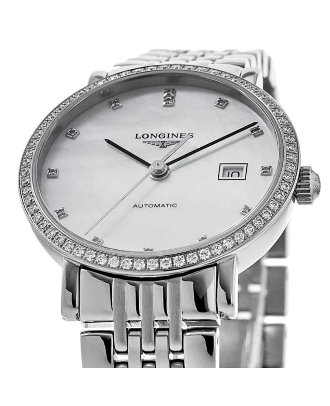 Longines Longines Elegant Automatic Mother of Pearl Dial Diamond Stainless Steel Women's Watch L4.310.0.87.6 2