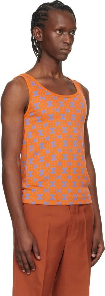 Dries Van Noten Orange 
Purple Jacquard Tank Top 2