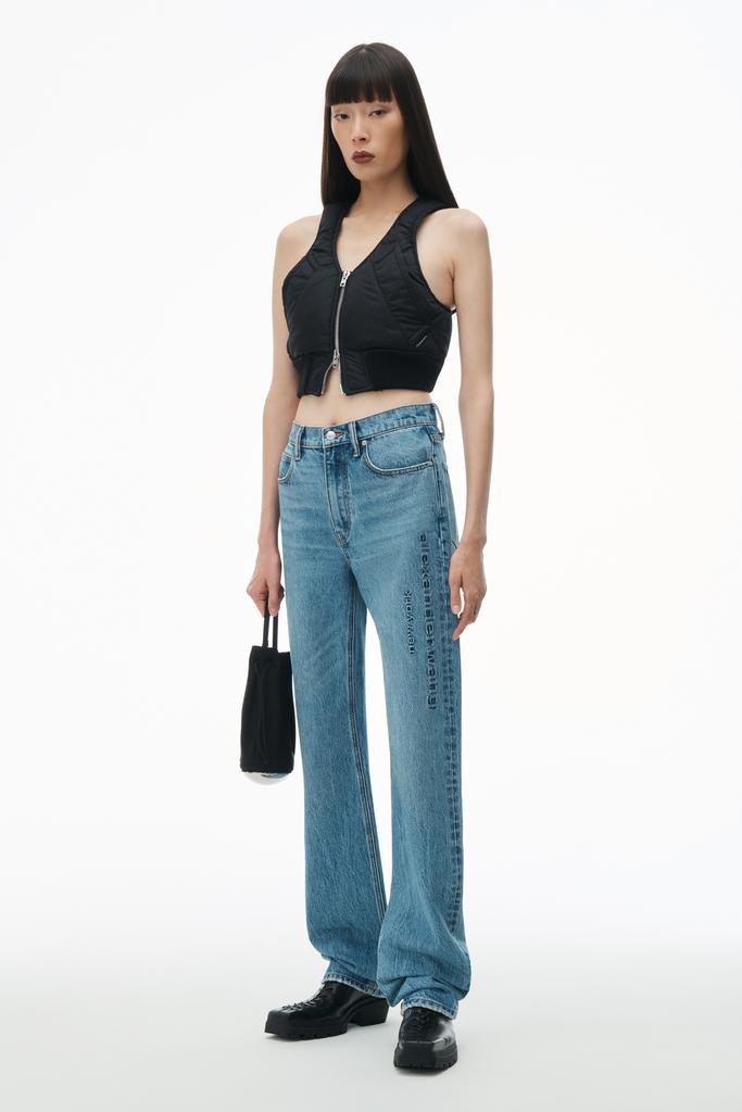 Alexander Wang EZ Mid Rise Jeans With Embossed Logo