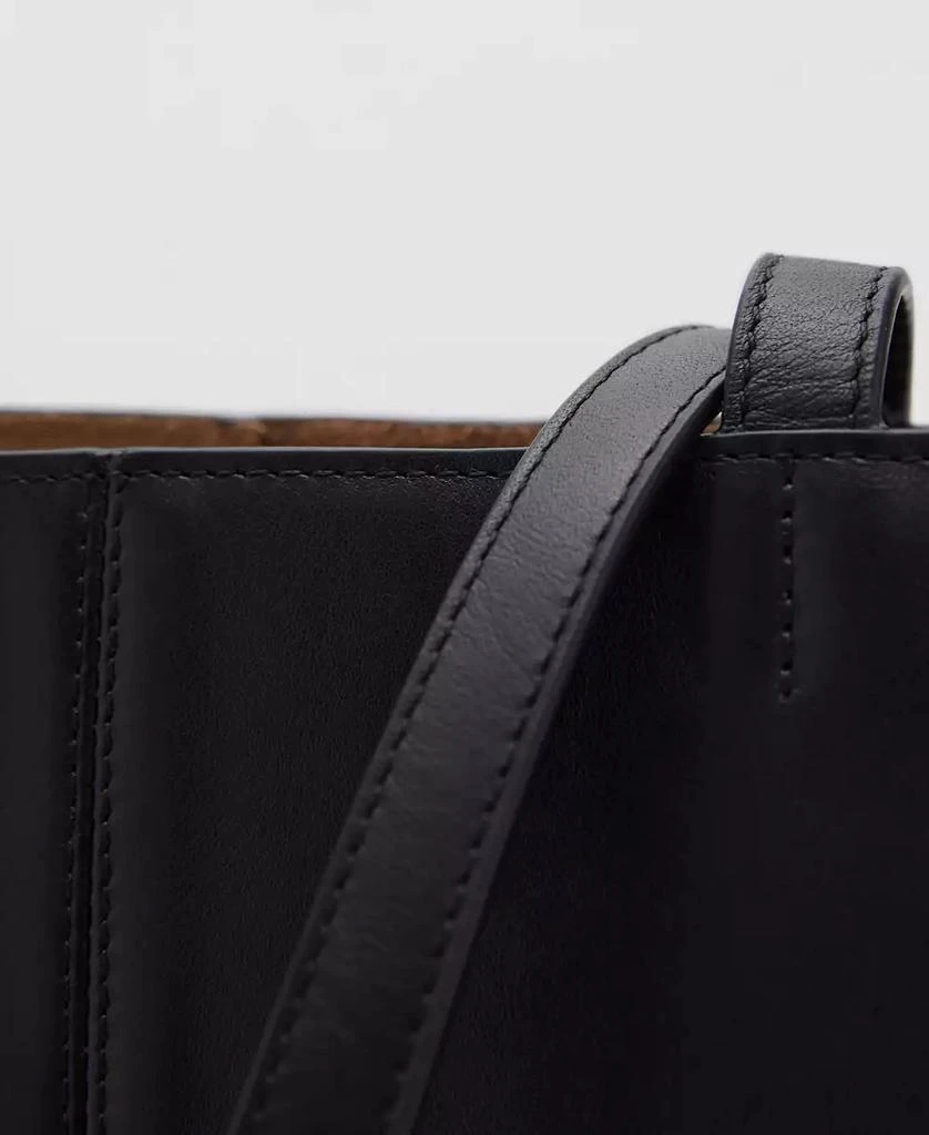 Mango Women's Leather Shopper Bag 5