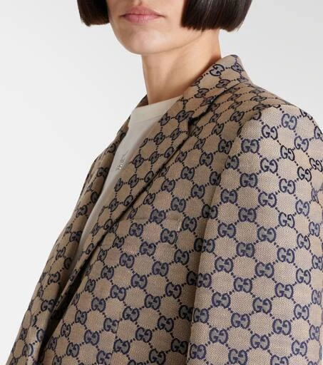 Gucci GG canvas linen-blend blazer 4