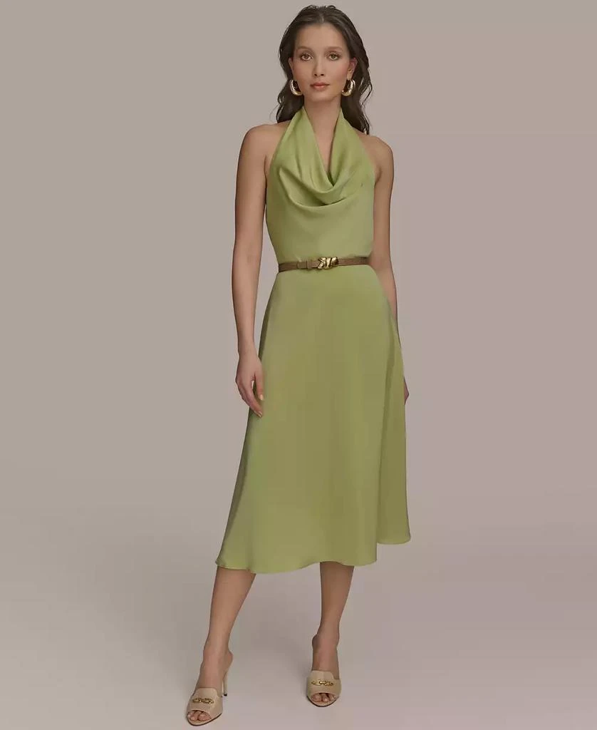 a line mini dress long sleeve Donna Karan Women's Cap-Sleeve Colorblock Midi Dress - Vapor/Vellum/Driftwood