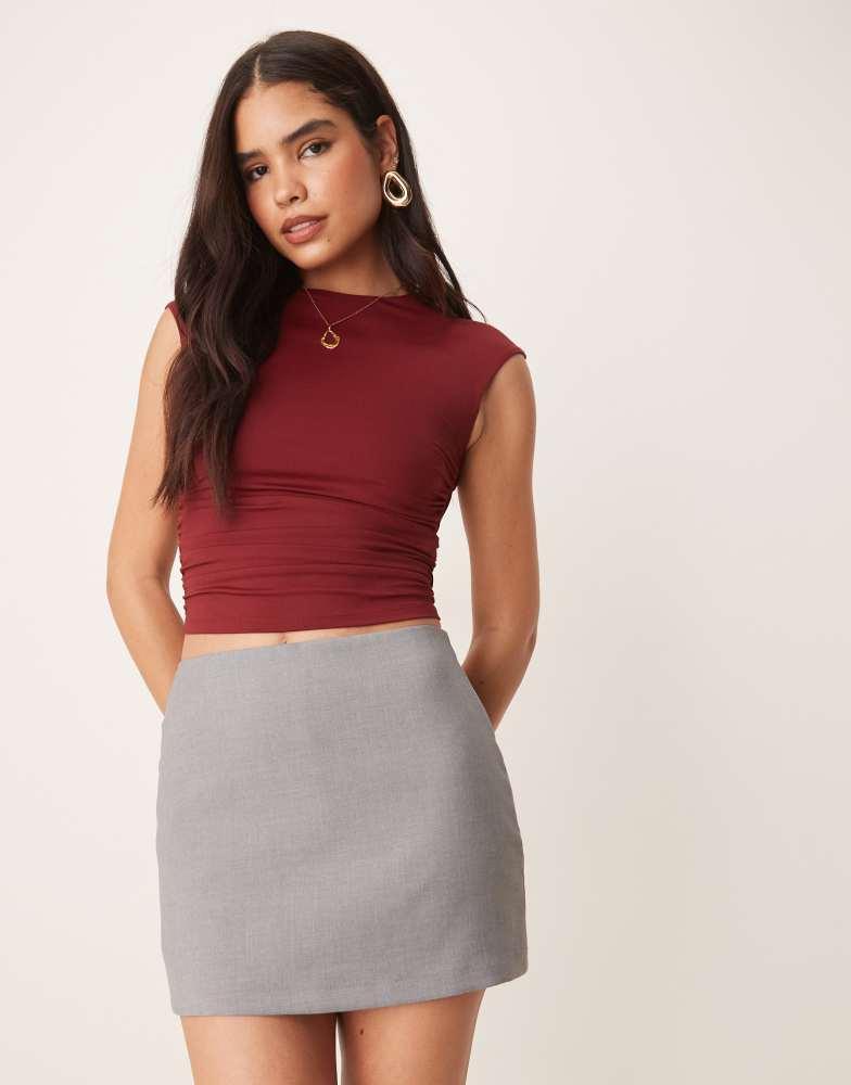 Abercrombie & Fitch Abercrombie & Fitch ultra high rise mini skort in grey