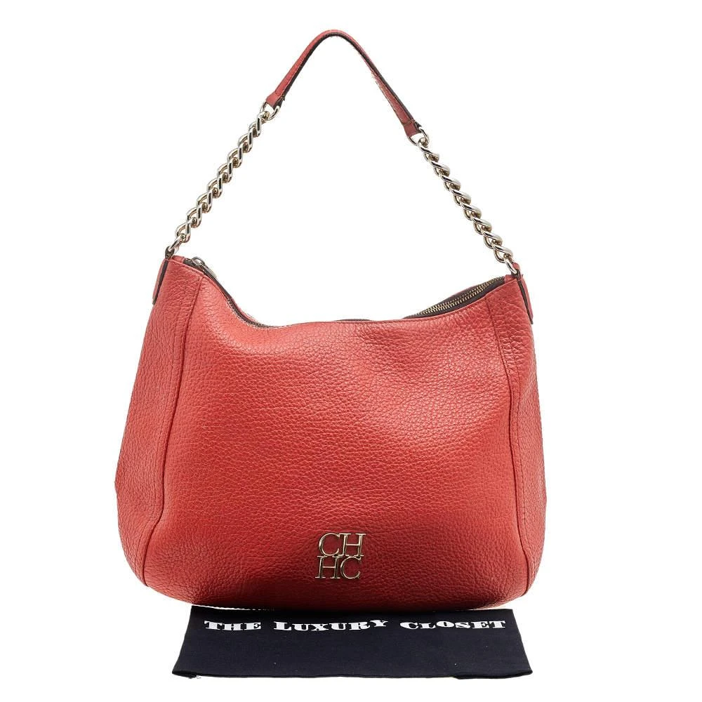 Carolina Herrera Carolina Herrera Orange Leather Chain Hobo 10