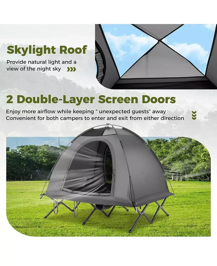 Mecale 2-Person Foldable Camping Cot Tent Combo, Off-Ground Sleeping Shelter for Adults 4