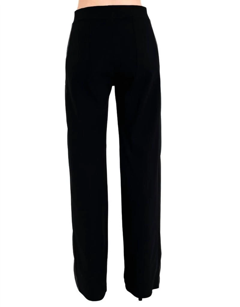 ELAINE KIM Elaine Kim - Clovis Tech Stretch Slouchy Pants With Vegan Leather Stripe 3