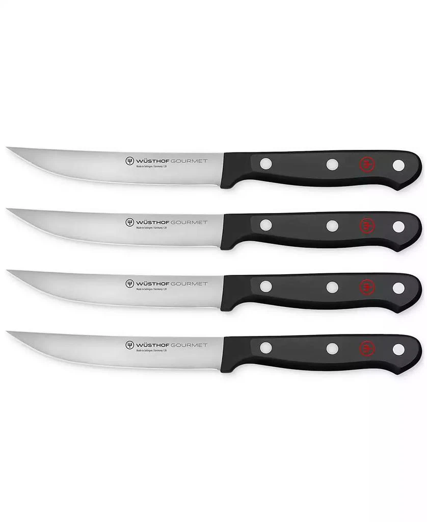 Wusthof Gourmet Black 4-Pc. Steel Steak Knife Set 1