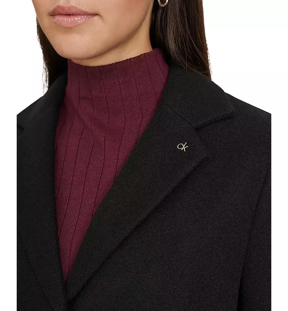 Calvin Klein Women's Single-Breasted Notched-Collar Coat 4