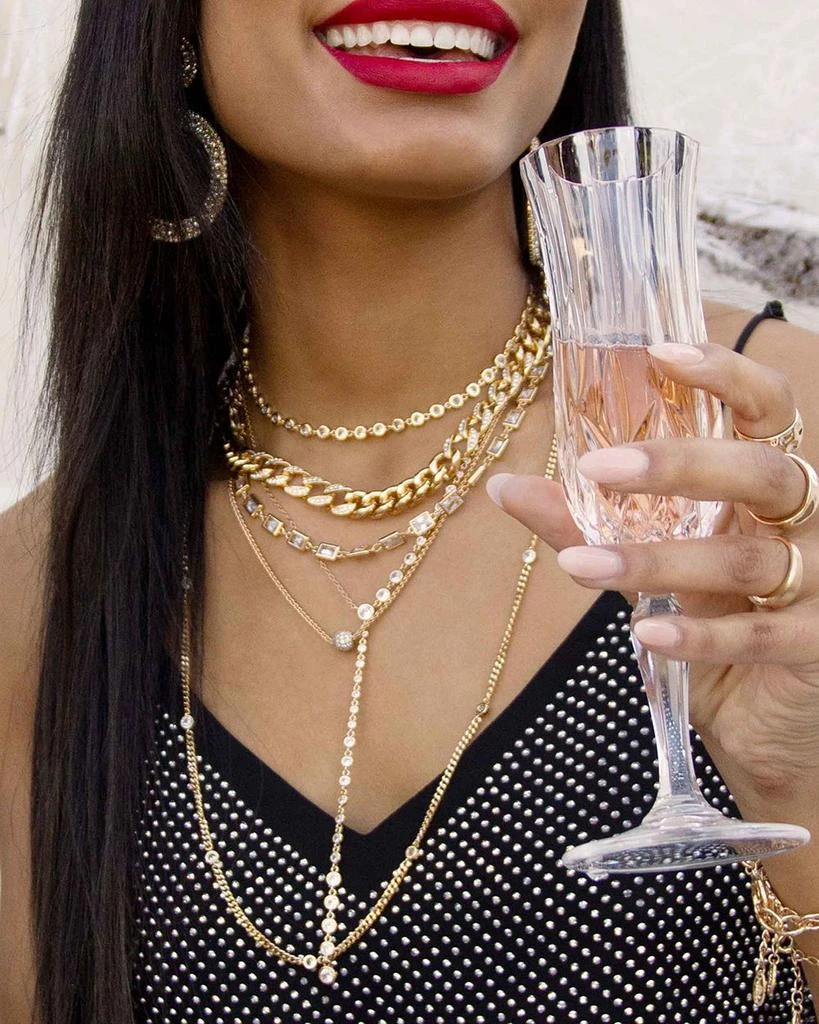 Ettika Jewelry Life of Links Crystal & 18K Gold Plated Necklace, 14" 2