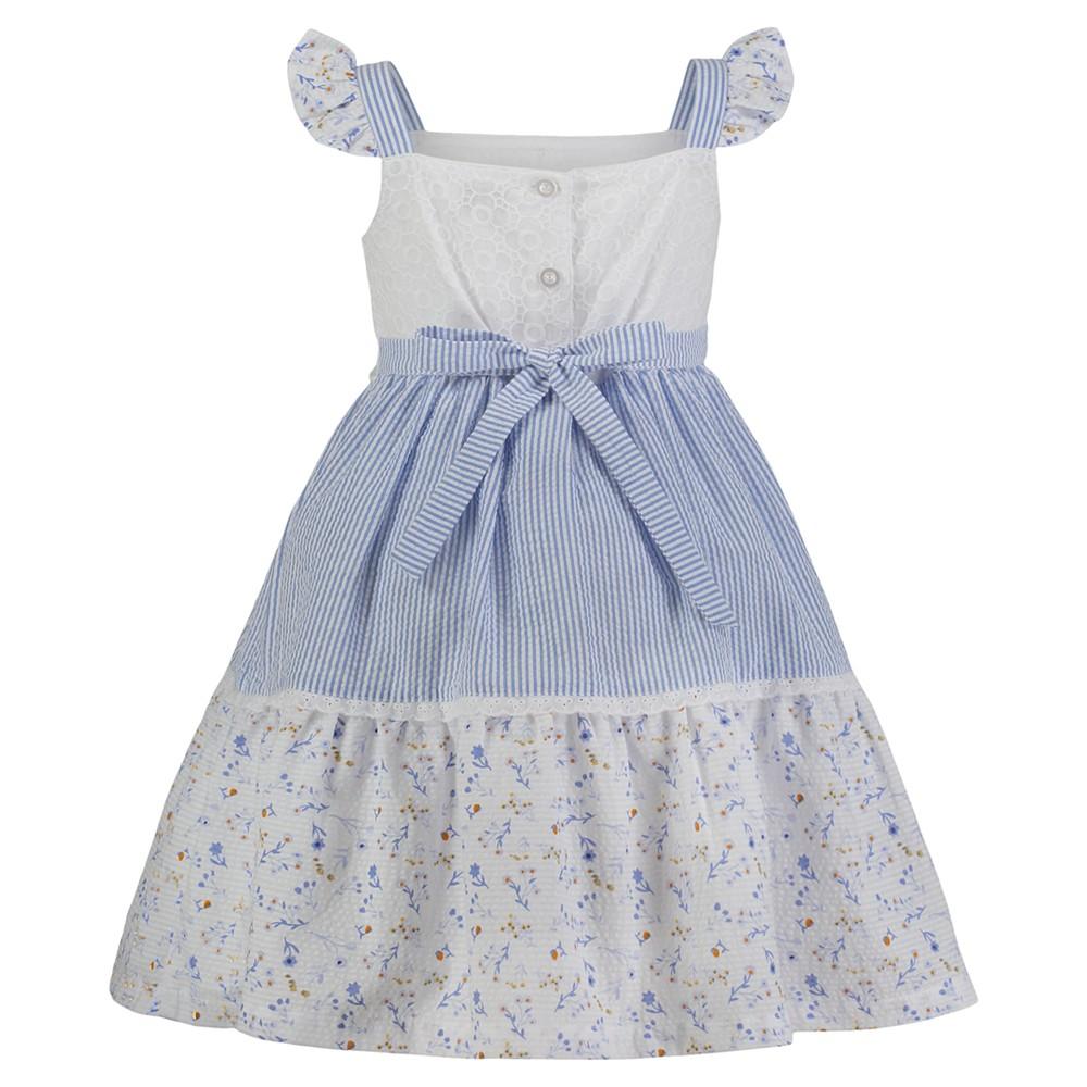 Blueberi Boulevard Little & Toddler Girls Seersucker Eyelet Tiered A-Line Dress