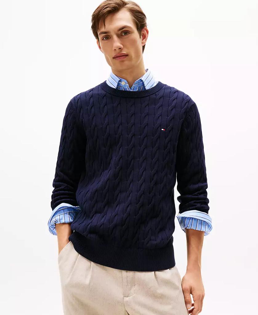 Tommy Hilfiger Men
s Classic Cable Crewneck Sweater