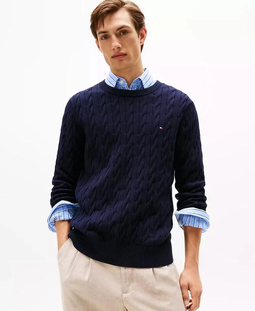 Tommy Hilfiger Men
s Classic Cable Crewneck Sweater 1