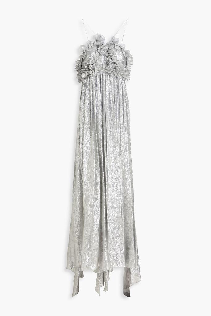 PETAR PETROV Allas ruffled silk-blend lamé maxi dress