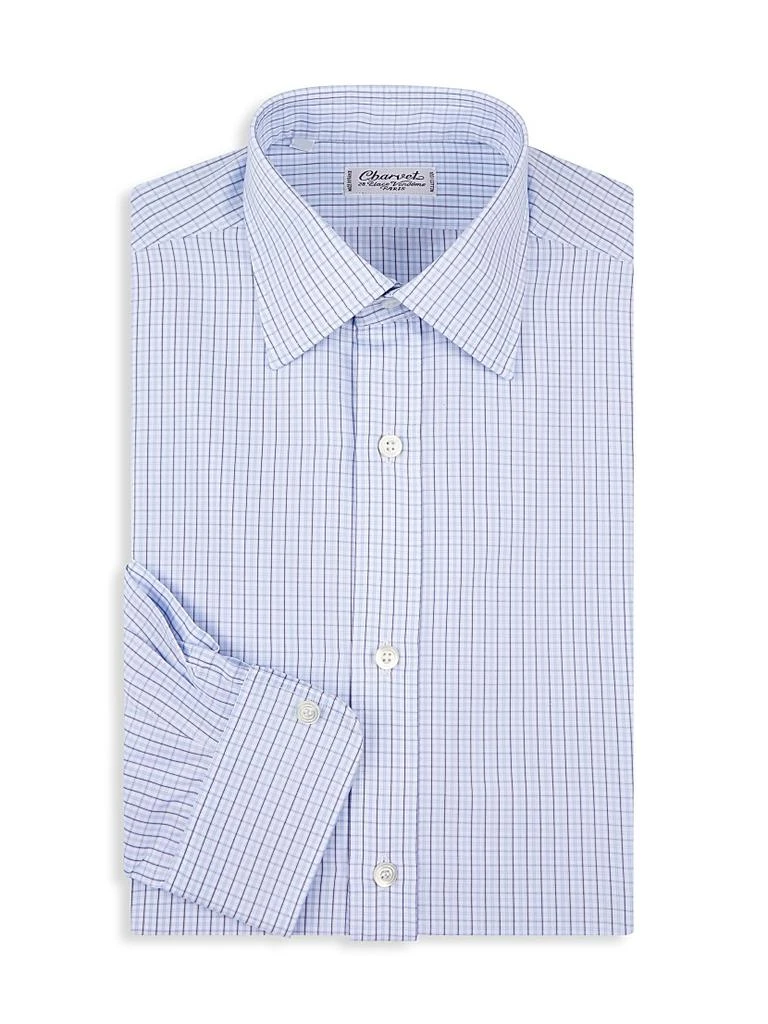 Charvet Plaid Grid Cotton Dress Shirt 1