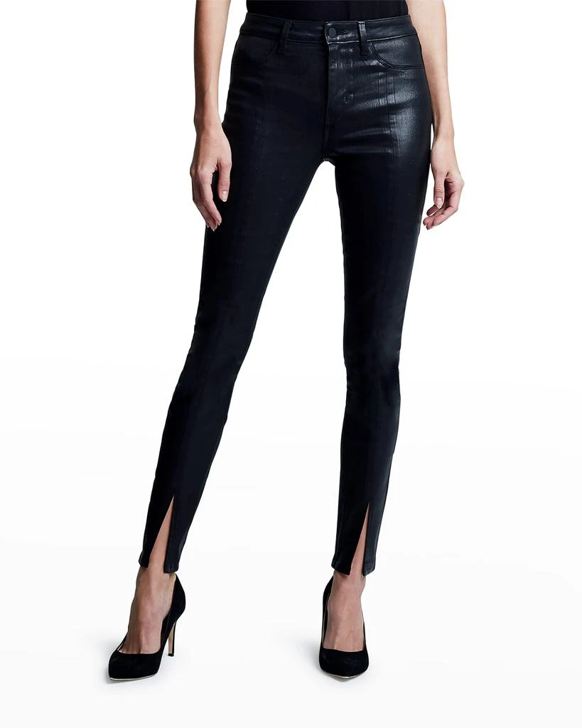 L'Agence Jyothi High-Rise Coated Split Ankle Jeans 2
