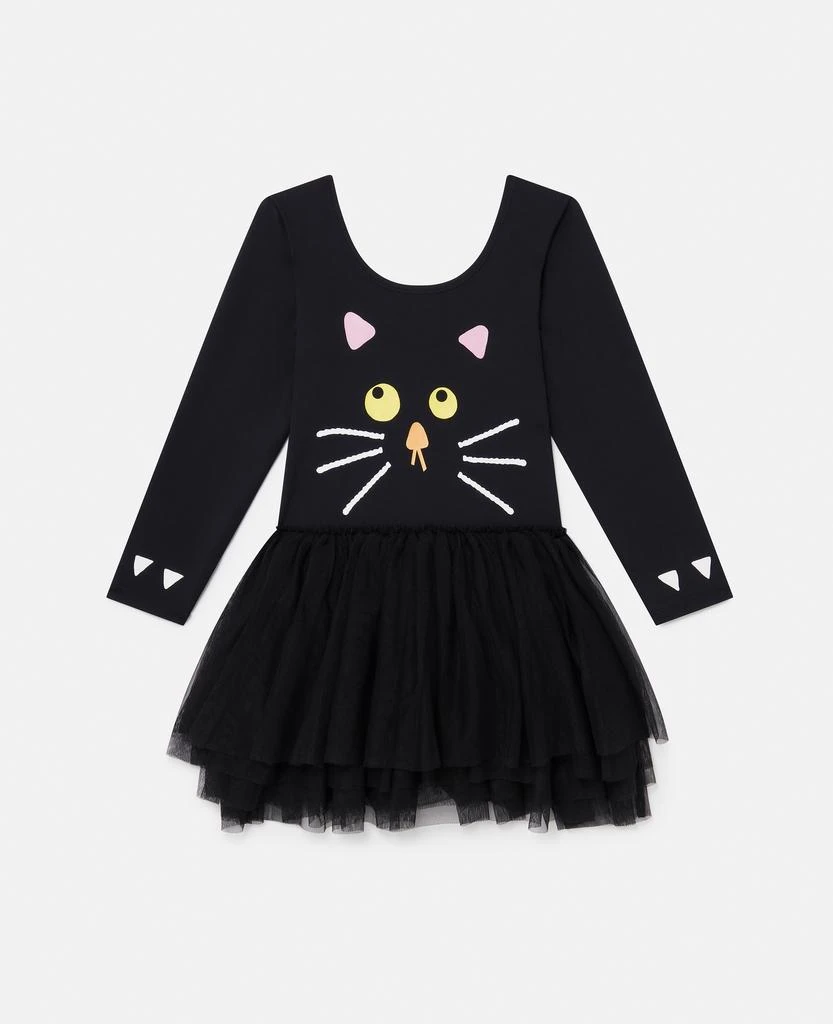 Stella McCartney Stella McCartney - Spooky Cat Tulle Dress, Woman, Black, Size: 10 1