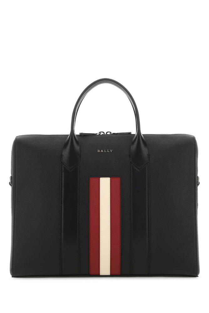 Bally Logo Plaque Stripe Detailed Briefcase