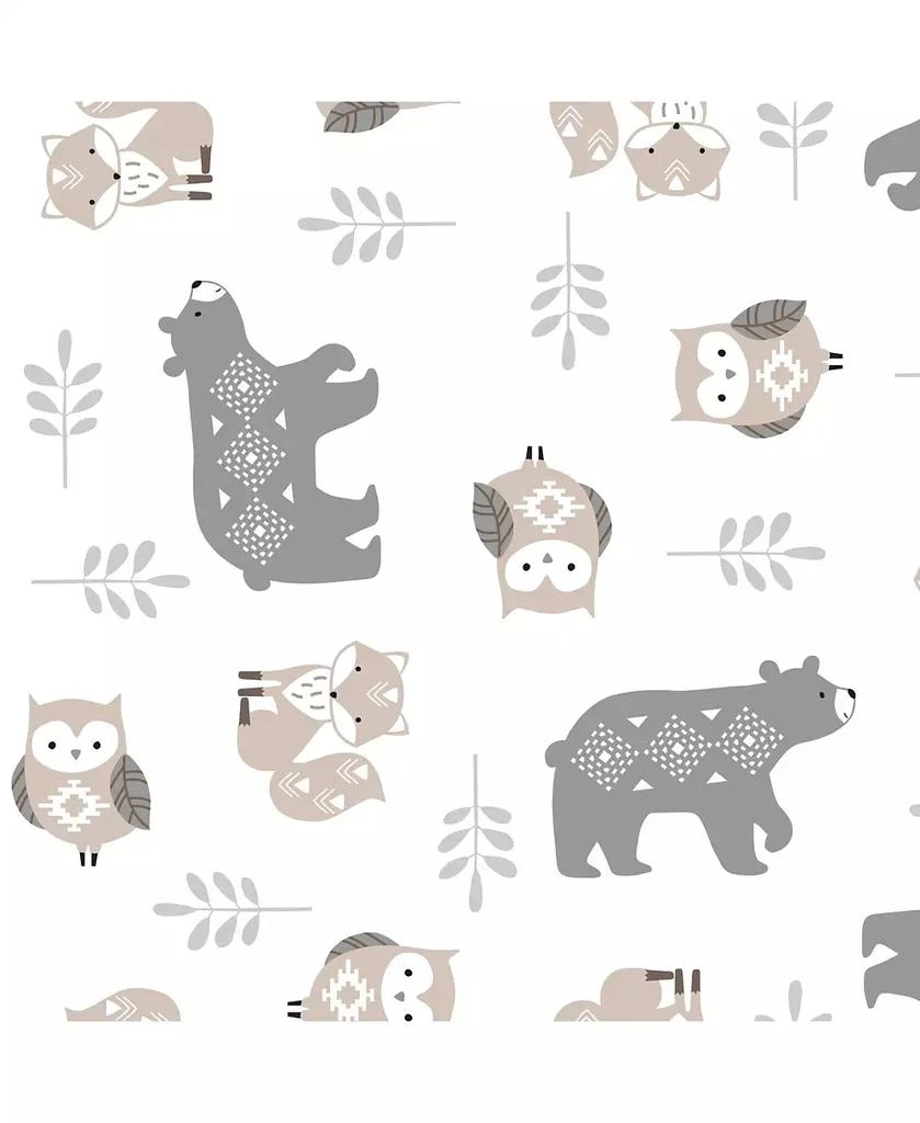 Lambs 
Ivy Woodland Forest White/Gray Animal 100% Cotton Baby Fitted Crib Sheet 3