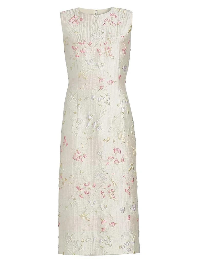 PRABAL GURUNG Floral Brocade Sheath Midi-Dress 1