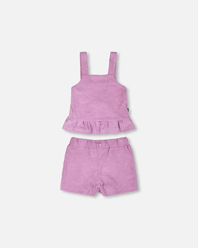 Deux par Deux Terry Tank Top with Shorts Set Lilac