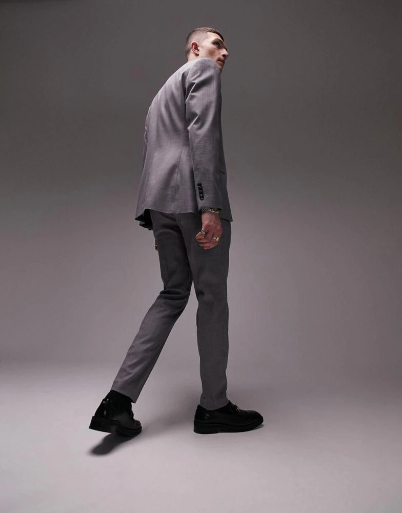 Topman Topman stretch skinny trousers in grey 2