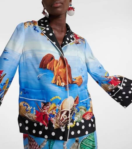 Dolce 
Gabbana Capri printed silk satin shirt 5