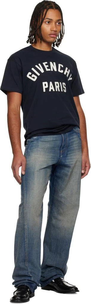 Givenchy Navy 
Givenchy Paris
 Embroidery T-shirt 4