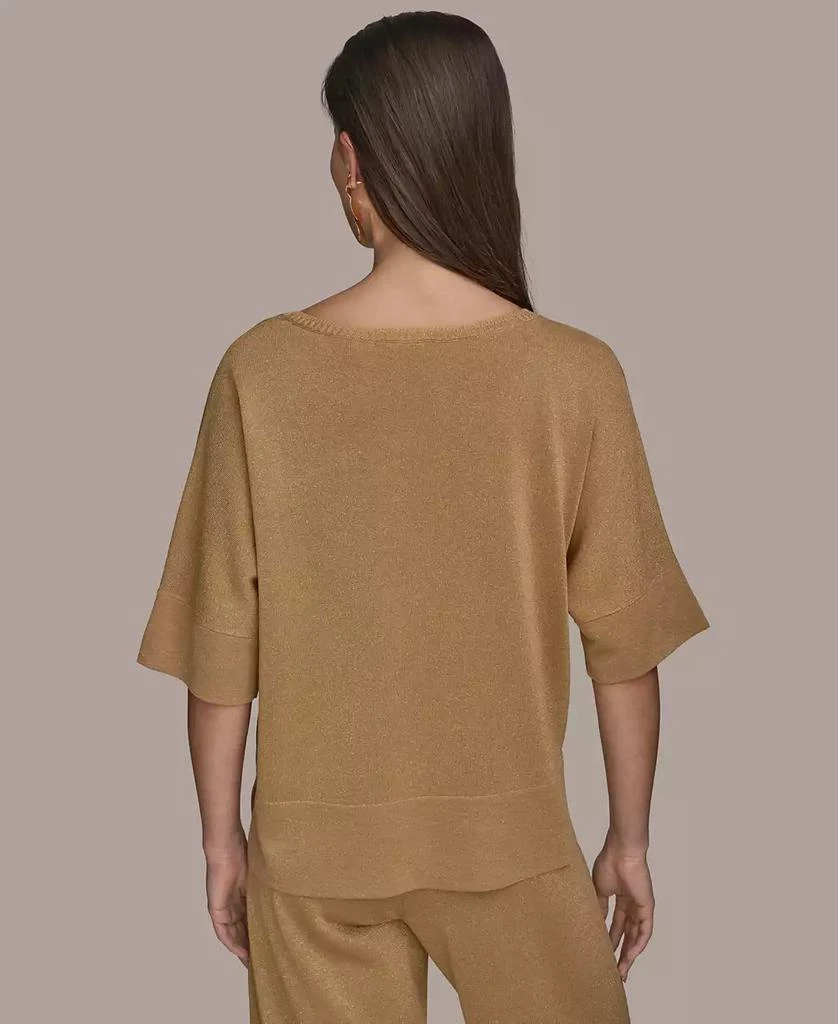 Donna Karan Women's Elbow-Sleeve Metallic Sweater 2