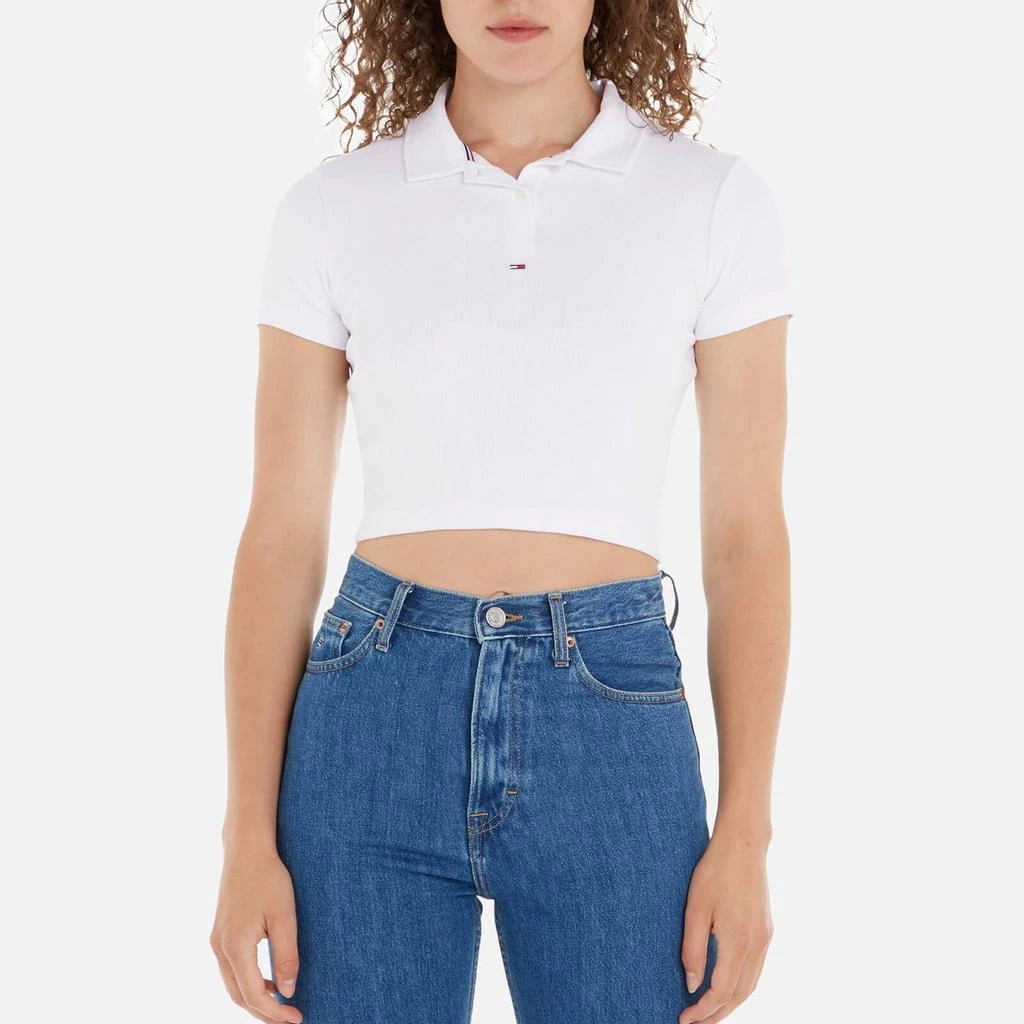 Tommy Jeans Tommy Jeans Essential Crop Rib Cotton-Blend Polo Shirt 1