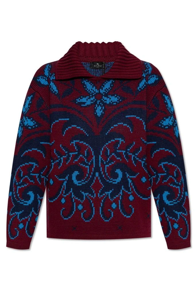 ETRO Etro Pattern Intarsia-Knit Collar Jumper 1