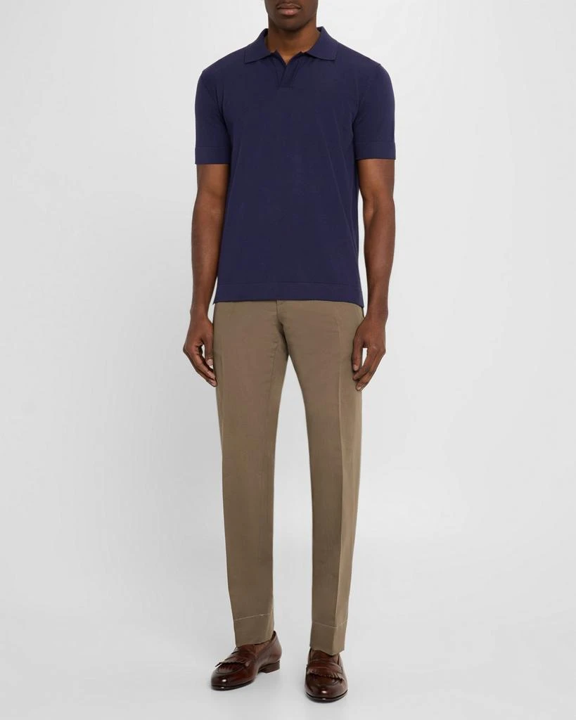 Brioni Men's Cotton and Silk Johnny Collar Polo Shirt 3