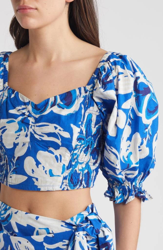 Cleobella Rayna Floral Print Puff Sleeve Crop Top 4