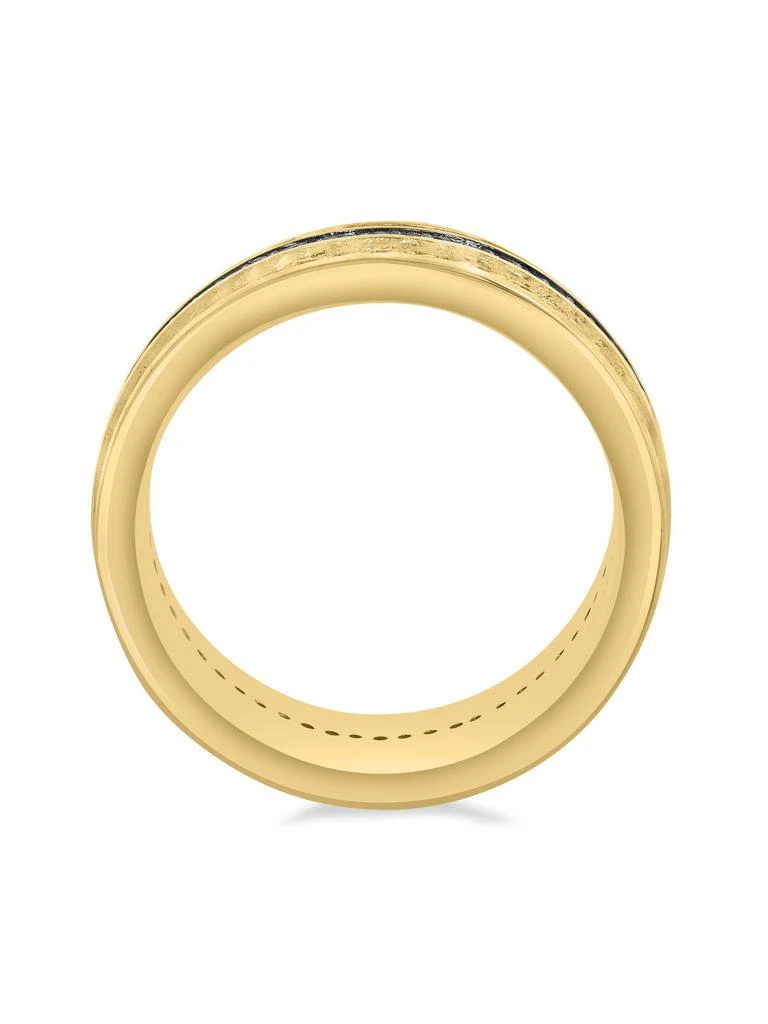 Effy 14K Yellow Goldplated Silver Black Spinel Chevron Ring 3