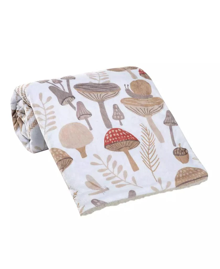 Lambs 
Ivy Baby Mushroom Meadow Soft White/Taupe Luxury Blanket 4