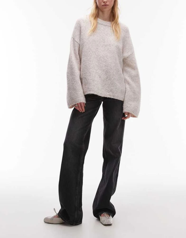Topshop Topshop Tall Ember low rise straight leg jean in washed black 1