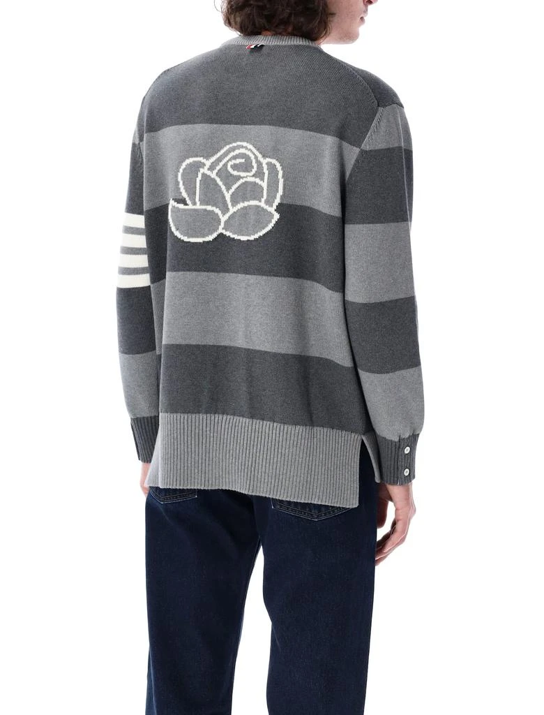 Thom Browne Rose Icon Intarsia Rugby Stripe Jersey S 2