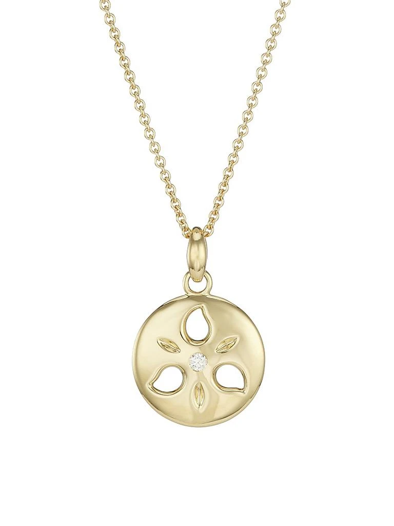 Tamara Comolli 18K Yellow Gold & Diamond Small Sand Dollar Pendant Necklace 1