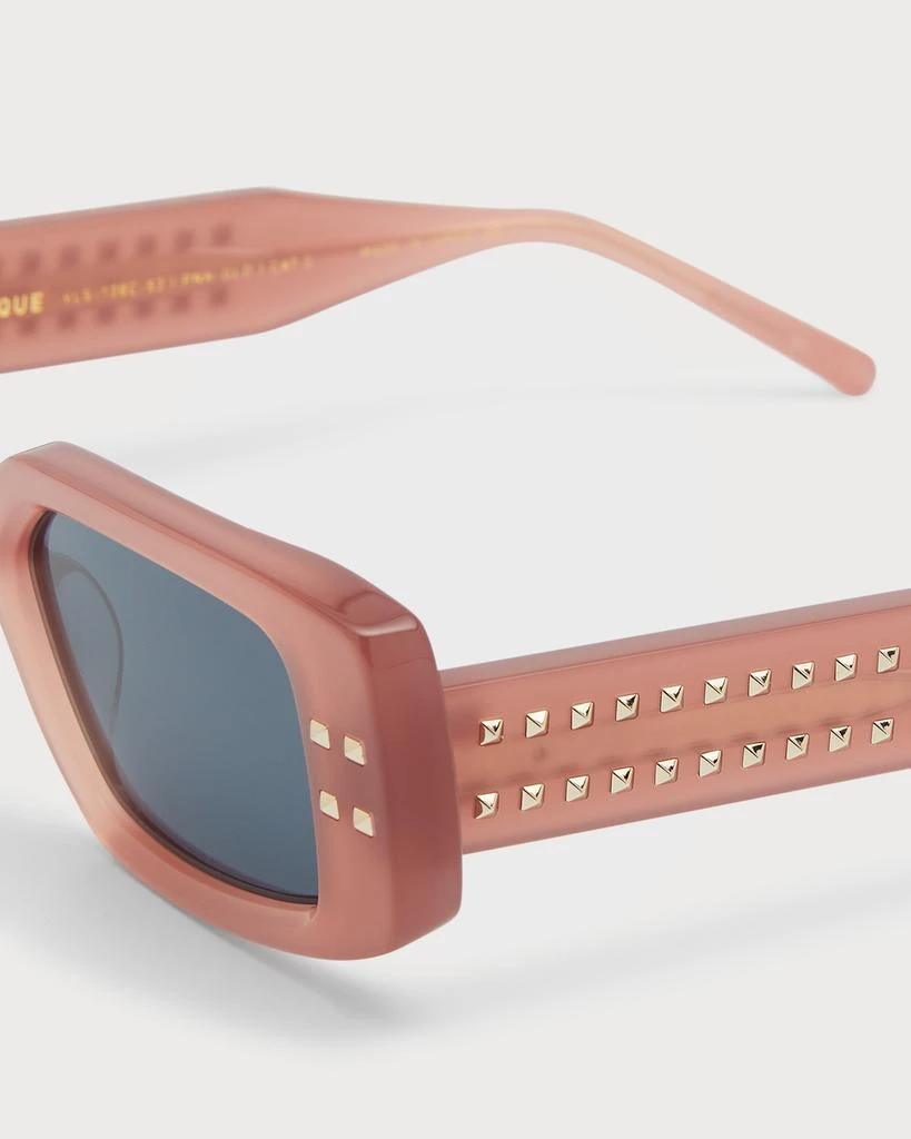 Valentino Cinque Rectangle Acetate & Titanium Sunglasses 4