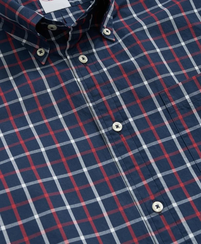 Brooks Brothers Friday Shirt, Short-Sleeve Poplin Windowpane 2