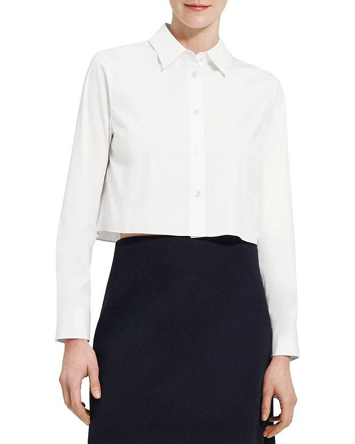 Theory Cropped Button Front Shirt 1