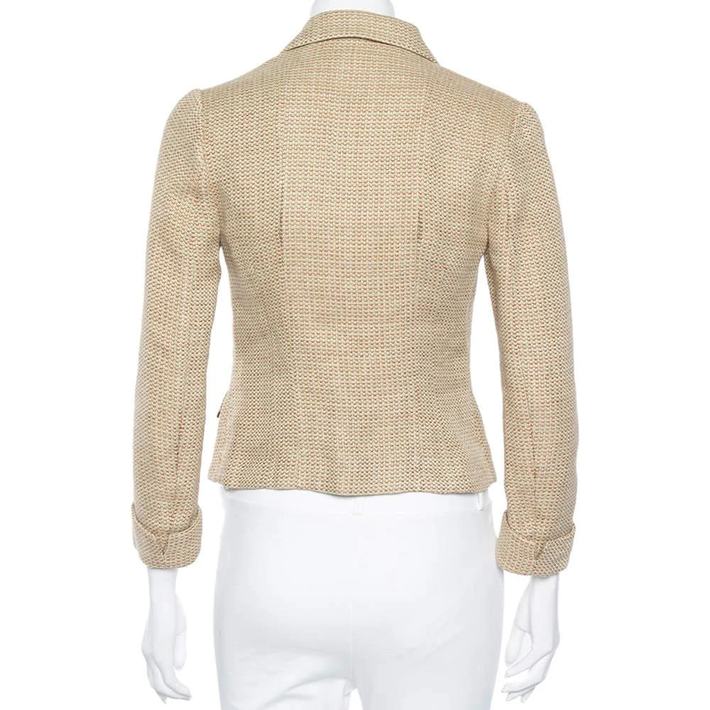 Ralph Lauren Ralph Lauren Cream Linen & Wool Textured Blazer S 3
