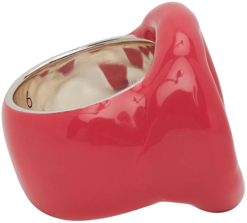 Bottega Veneta Pink Enamel Stamp Ring 5
