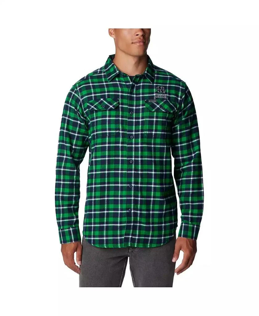 Columbia Men's Green Notre Dame Fighting Irish Flare Gun Flannel Long Sleeve Shirt 1
