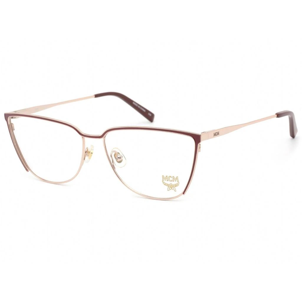 MCM MCM Women's Eyeglasses - Clear Demo Lens Burgundy Cat Eye Metal Frame | MCM2135 602 1