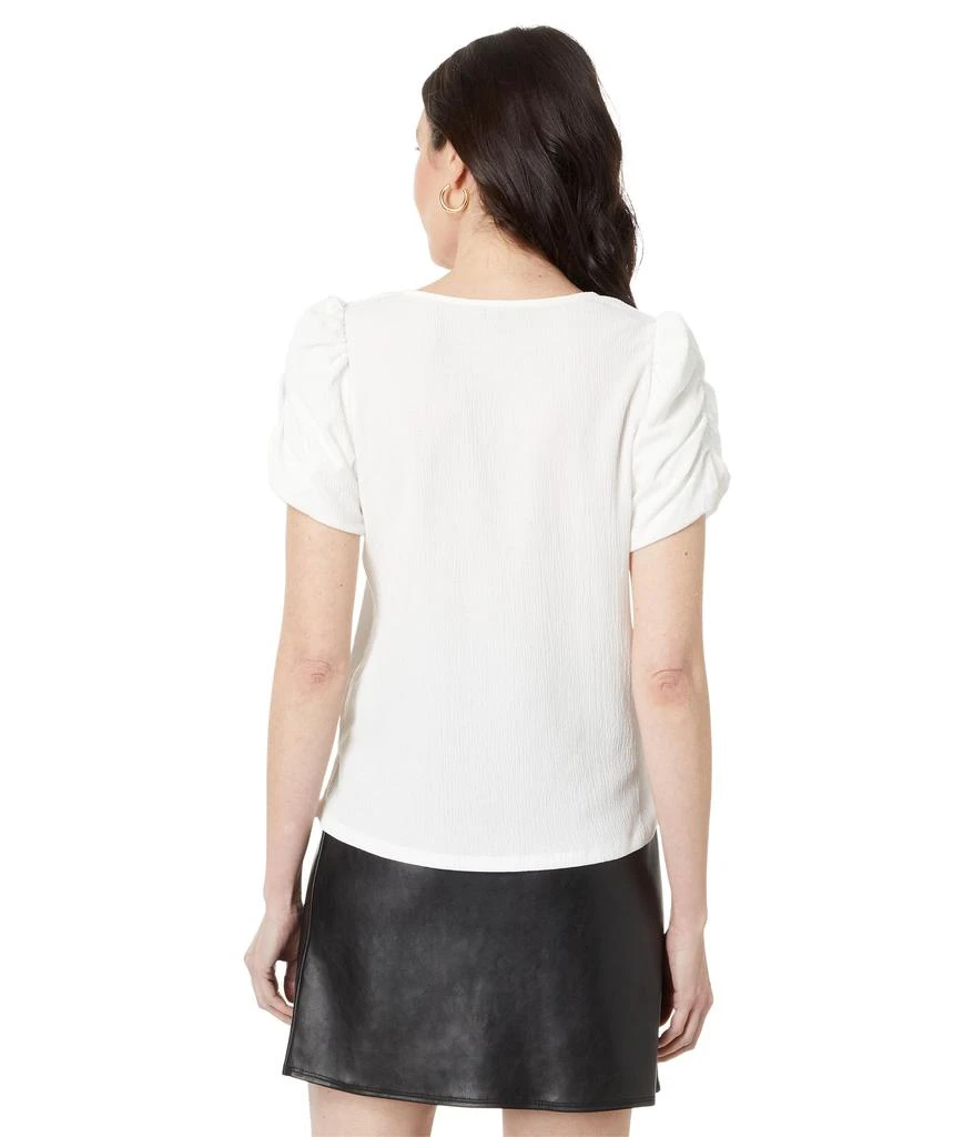 Vince Camuto Crew Neck Gathered Puff Sleeve Blouse 2