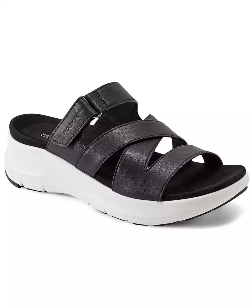 Rockport Women's Qwyn Slip-On Strappy Casual Wedge Sandals