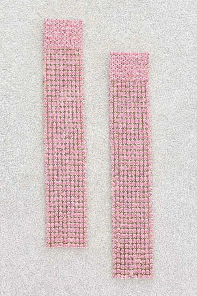 TRUEDAMES Rhinestone Curtain Drop Earrings