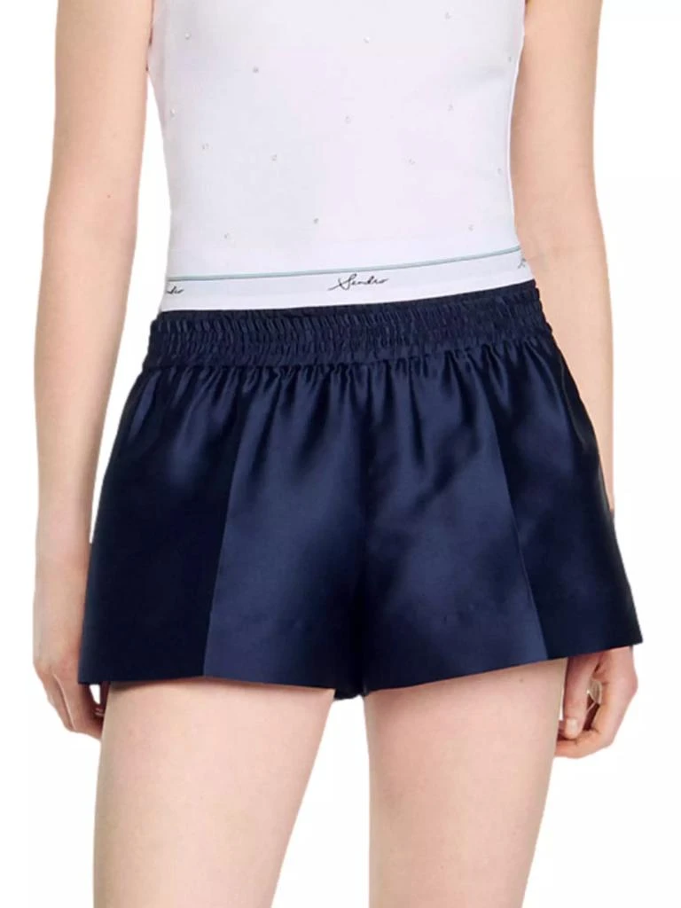 Sandro Satin Shorts with Double Waistband 2