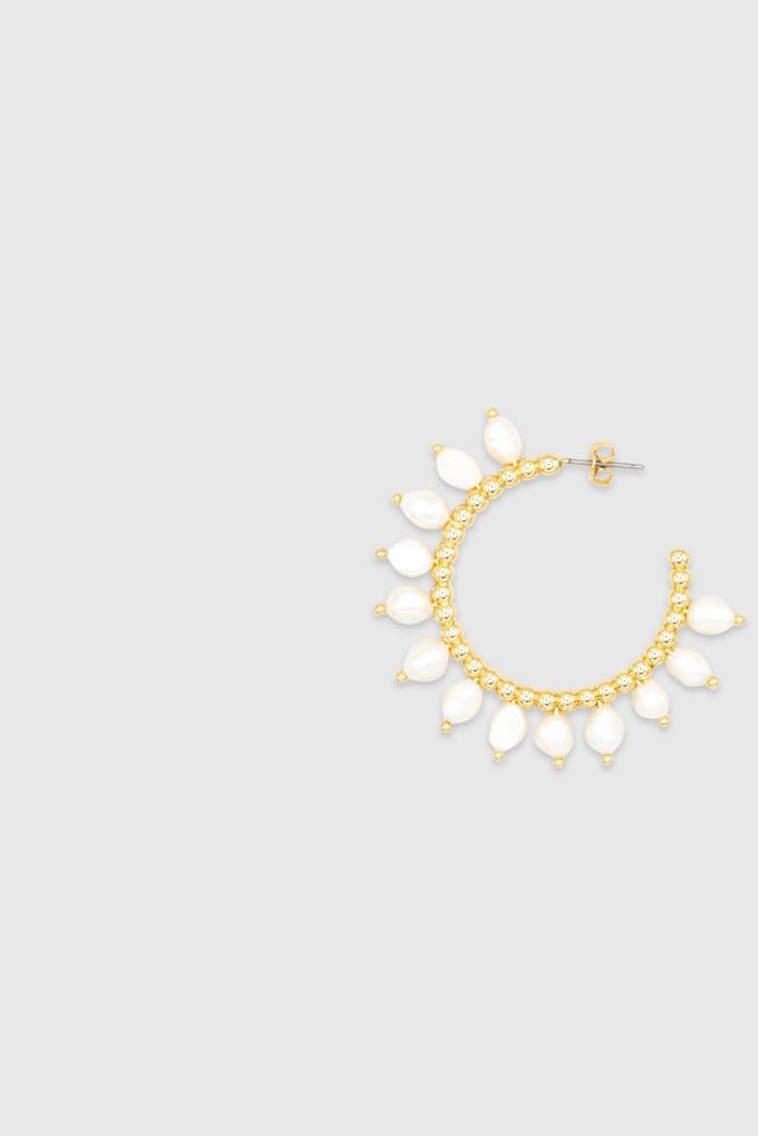 Rebecca Minkoff Beaded Pearl Hoop Earring